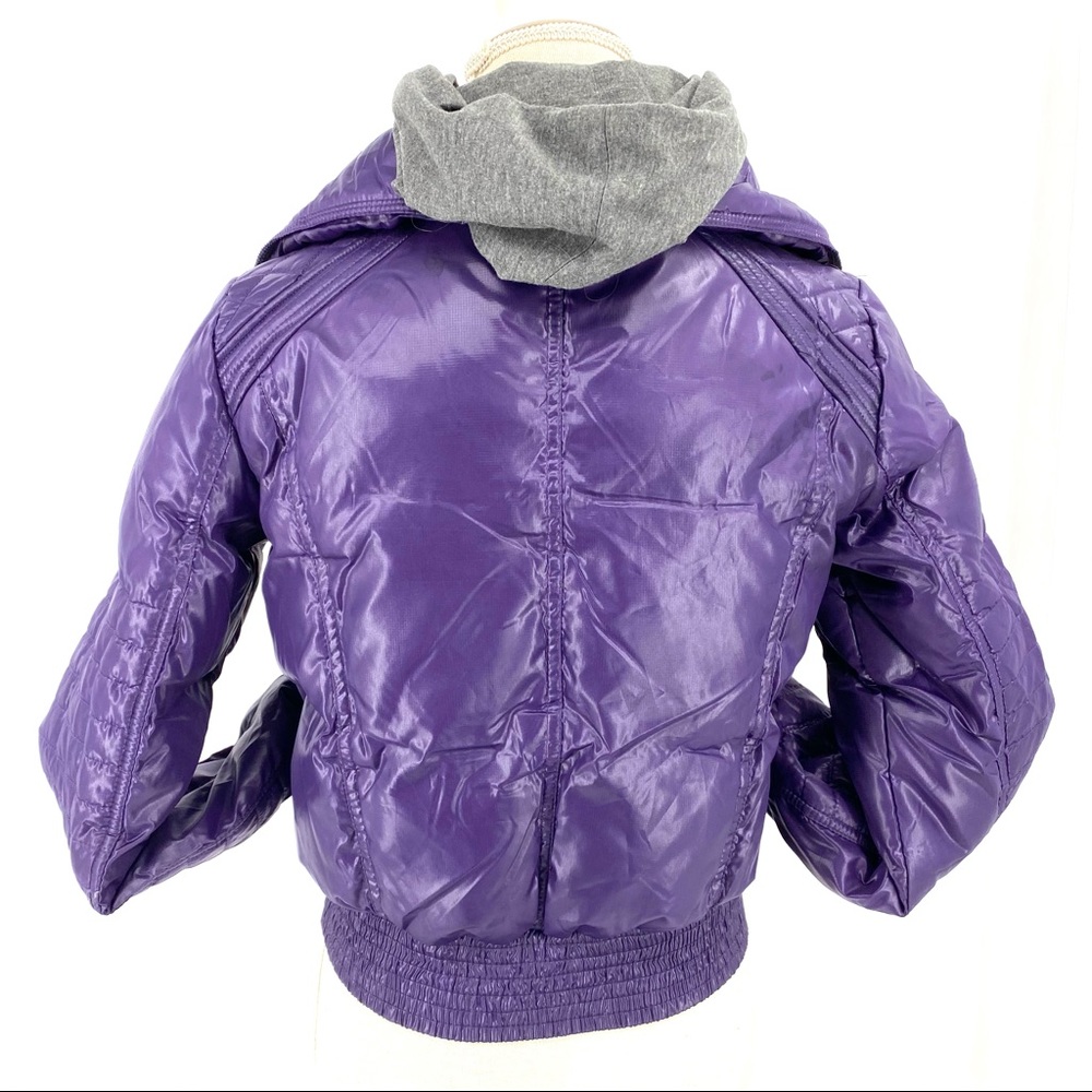 Grane Purple hooded long sleeve puffer coat - Picture 4 of 9